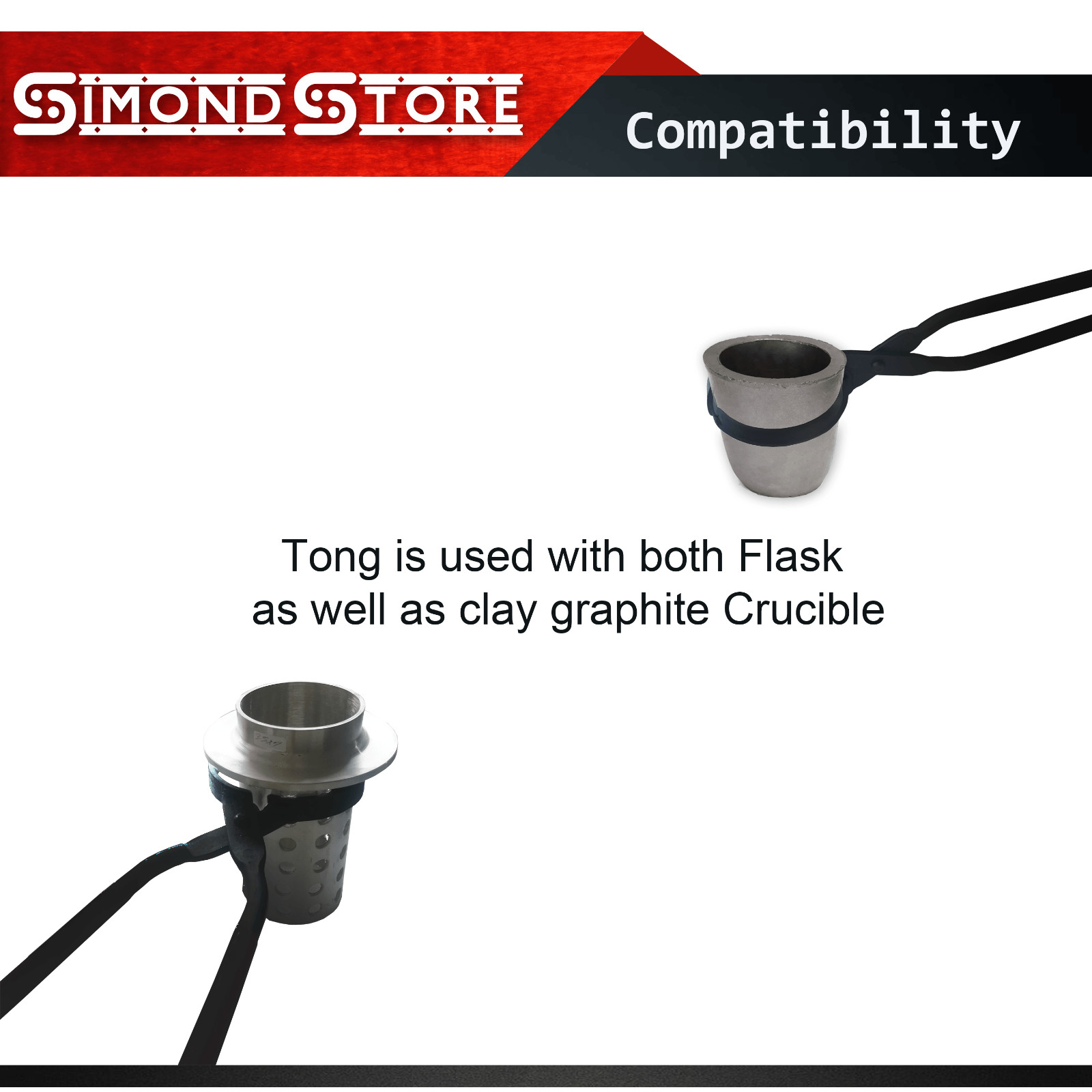 Flask Tongs , 27″ Foundry Crucible 4″ Día Refining Melting Casting Gold Silver
