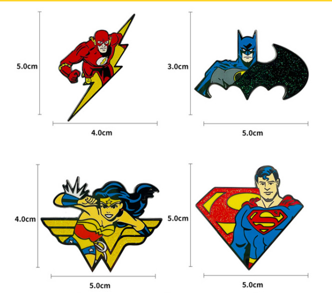 DC Superheroes Superman The Flash Batman Wonder Woman Metal Badge Pin Gifts