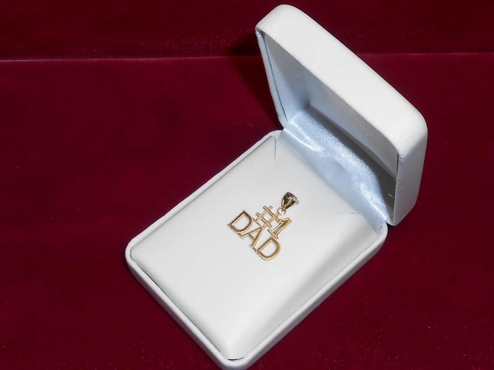 14kt Yellow Gold #1 Dad Charm Pendant Free Gift Box Included