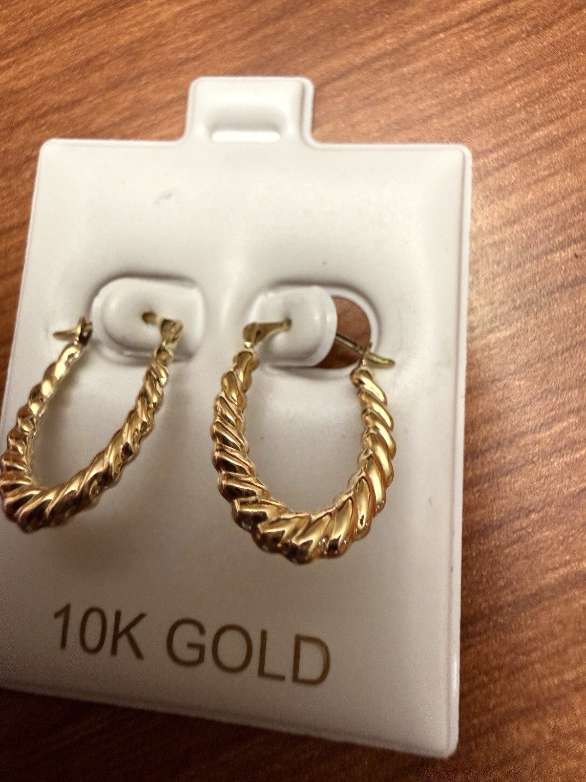 10K Yellow Gold Twisted Braided Oval Hoops Earrings .39 Grams Children Teens