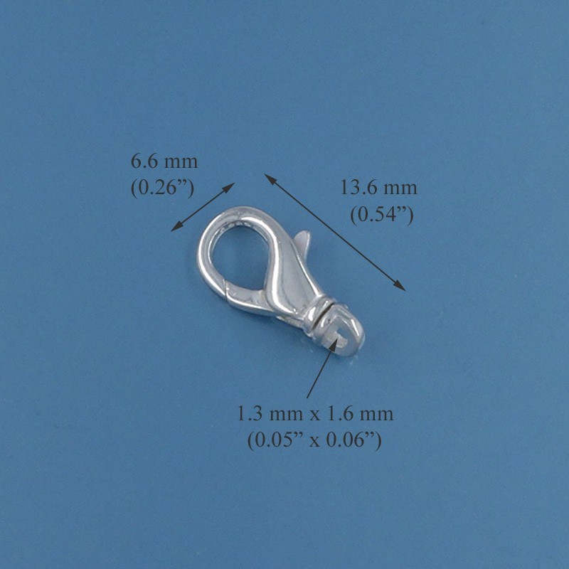 Sterling Silver Lobster Claw Clasp Connector with Swivel Ring 13.6mm #44103