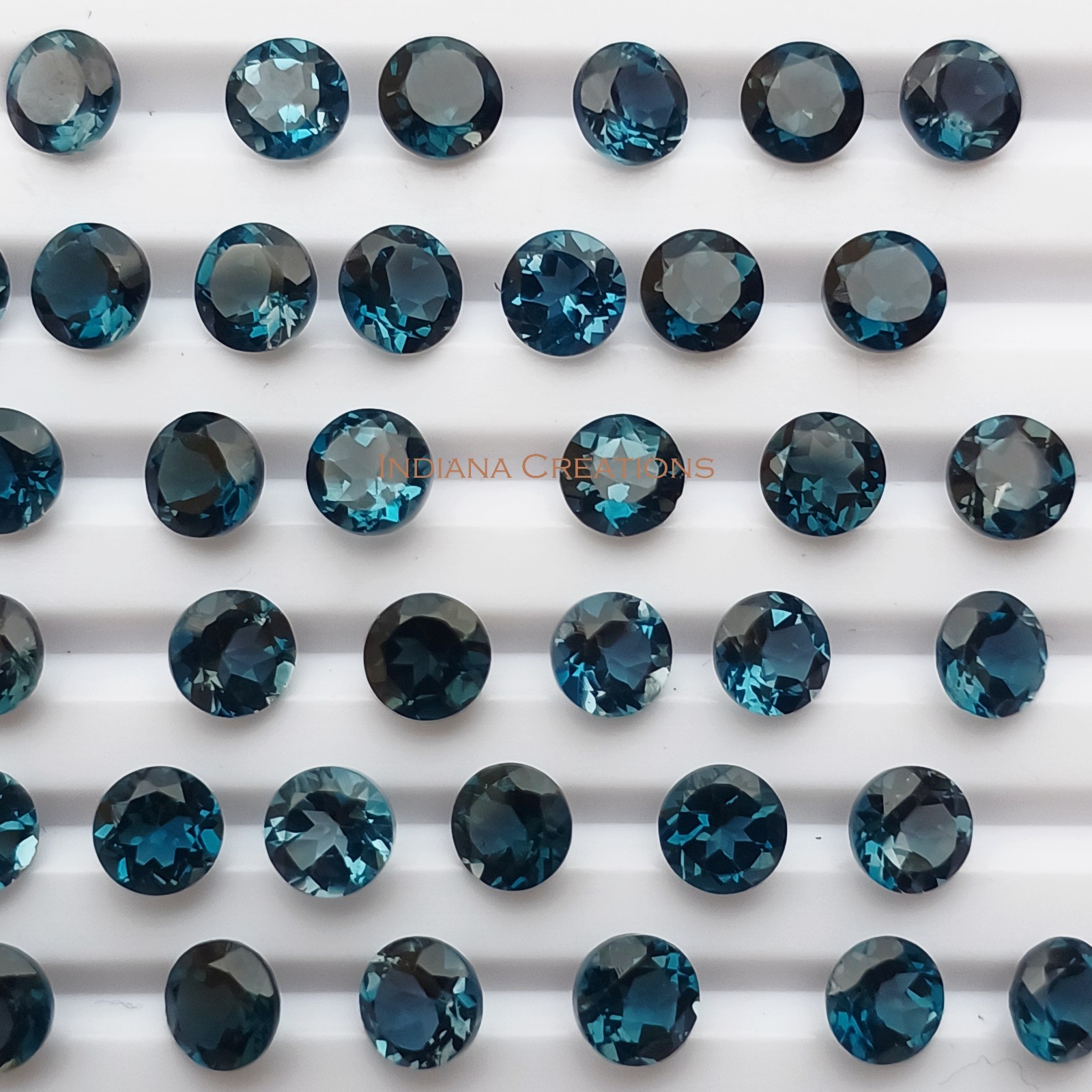 Natural London Blue Topaz Round Faceted Cut 3mm To 8mm Loose Gemstone