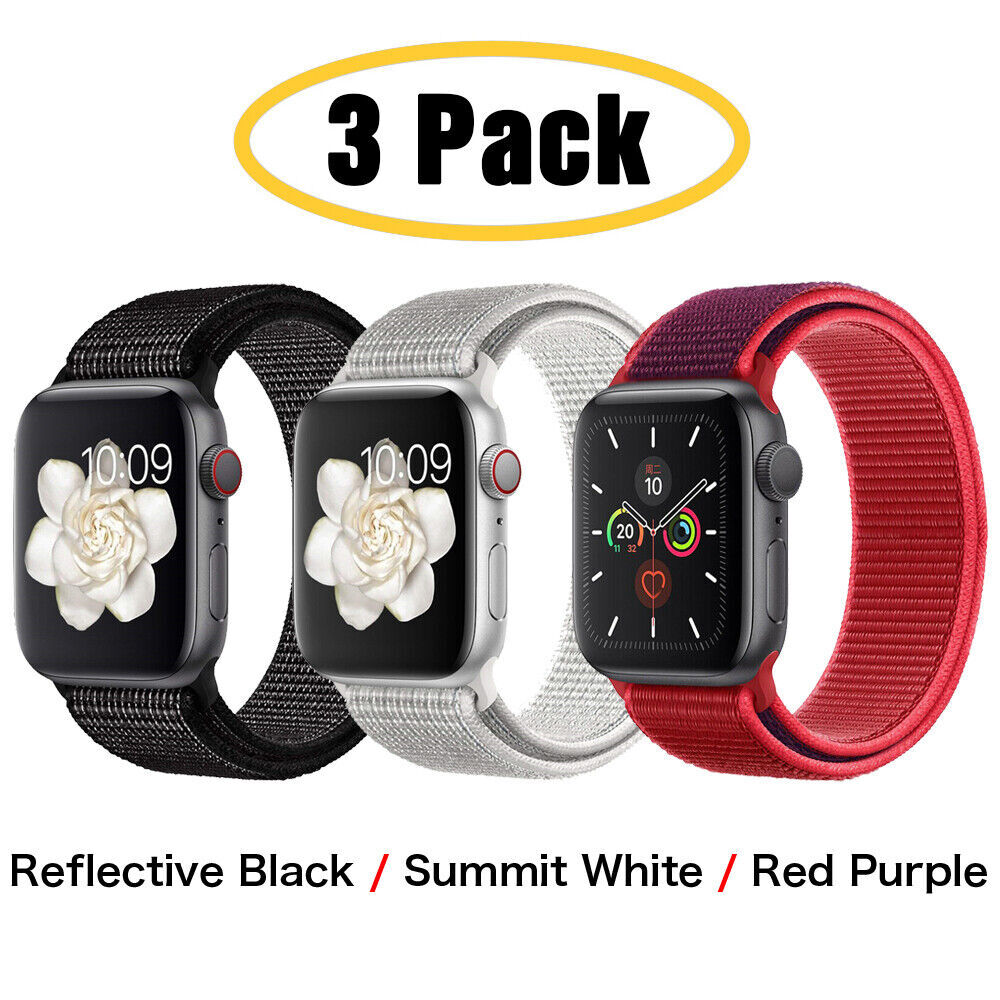 3 PACK Nylon Sport Band Strap For Apple Watch Series 11 10 9 8 7 6 SE 38/49mm