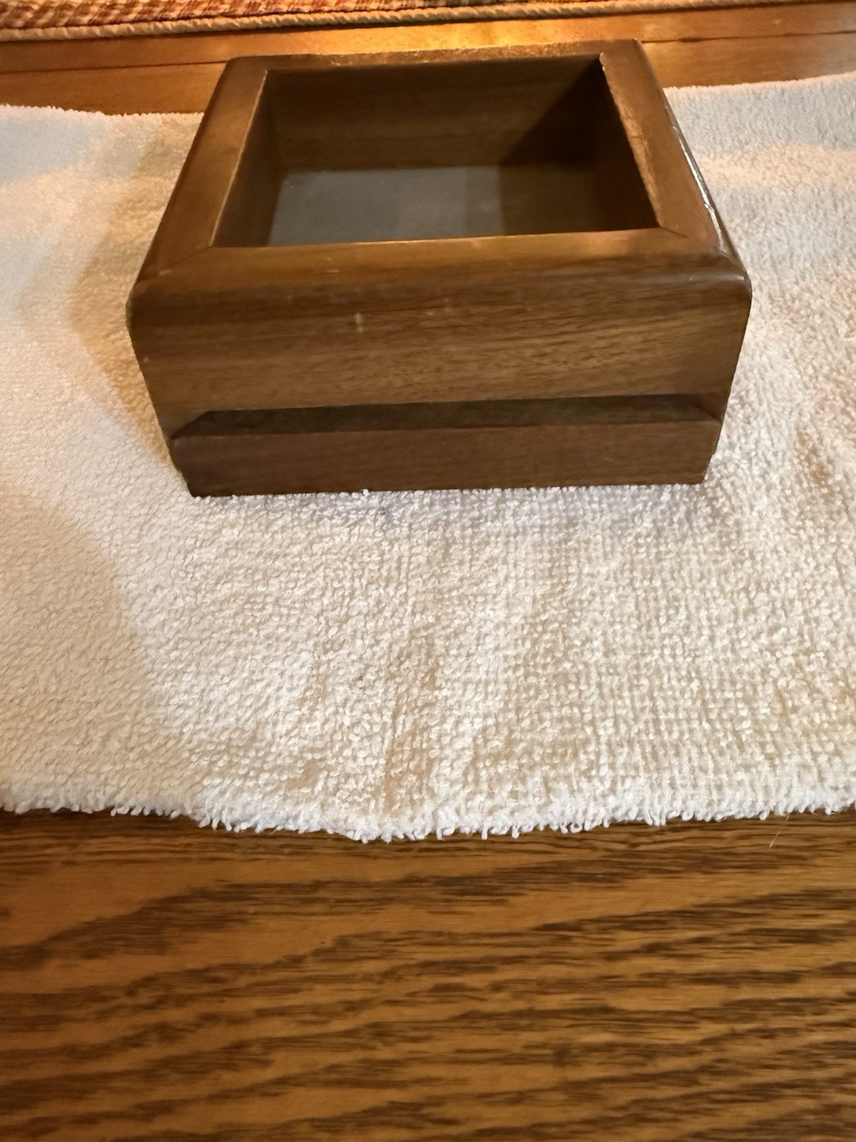 Vintage Walnut Trick Jewelry Box w/ Secret Slide Compartment & Hidden Mirror Old