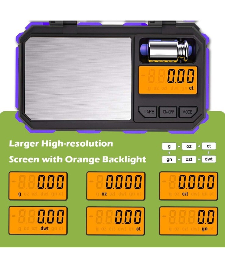Purple Digital Pocket Scale 200g x 0.01g Jewelry Gold Gram Herb Karat Weight