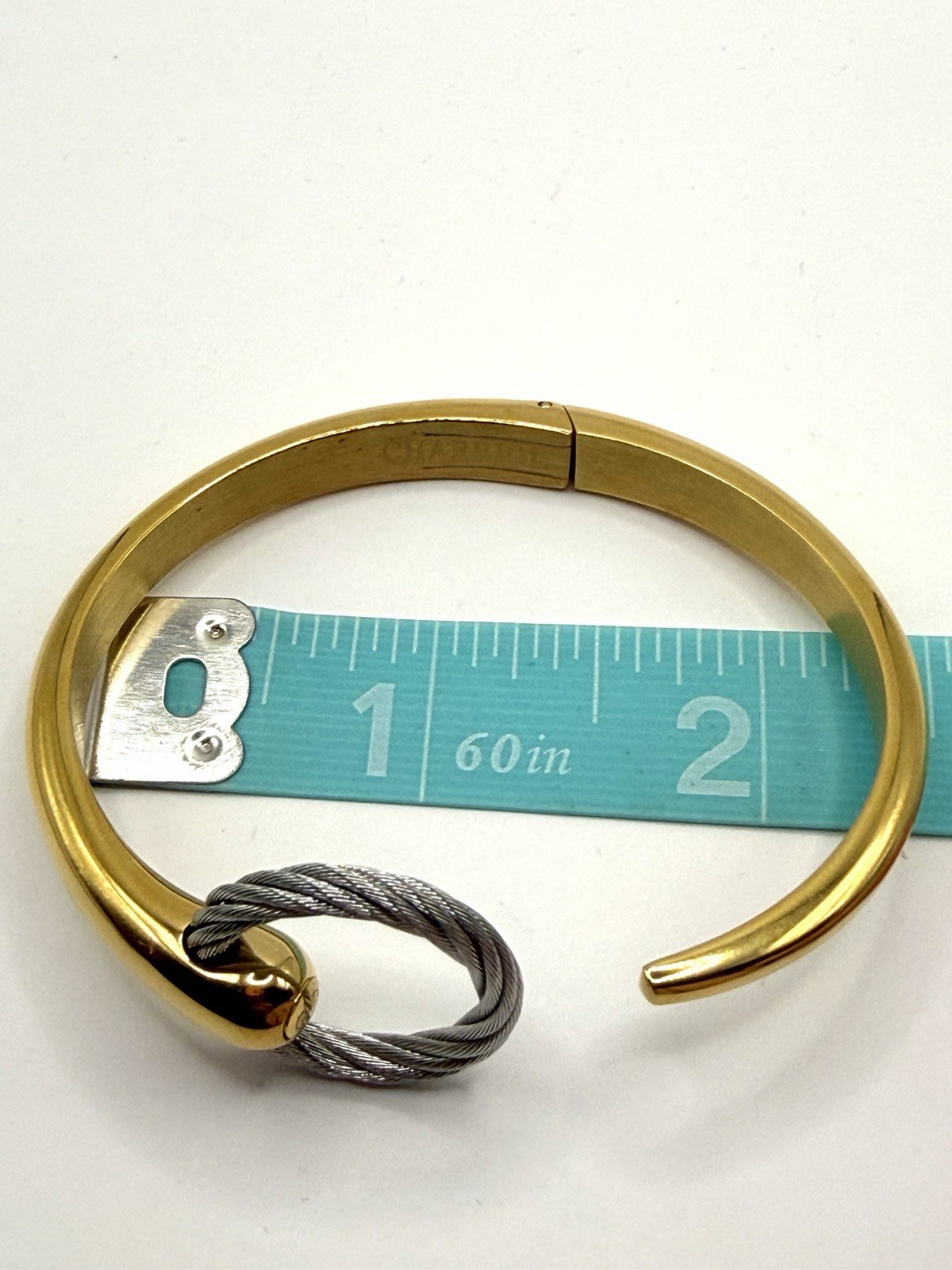 Charriol Infinity Zen Bangle Gold Silver Toned Bracelet Size Medium M