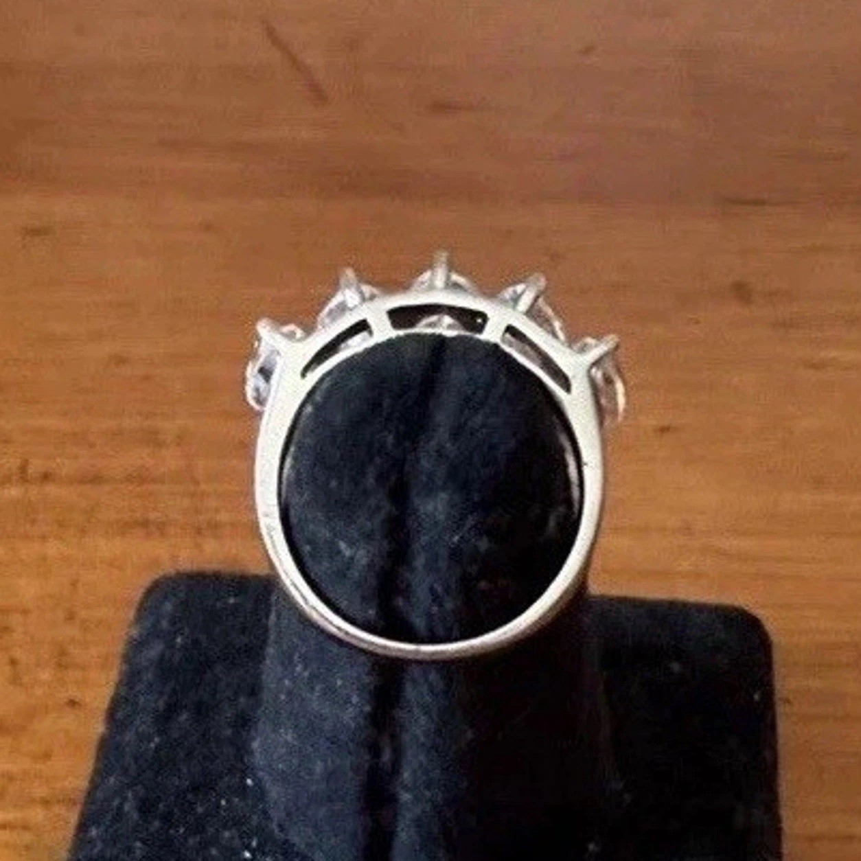 Sterling Silver 925 Wide Band Marquise CZ Eternity Ring Size 6.5 BBJ Statement
