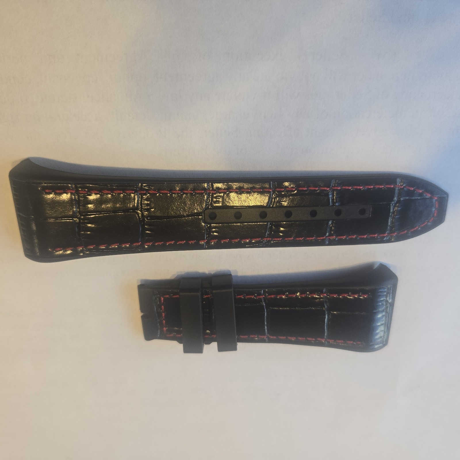 Genuine Franck Muller Black Alligator Leather Watch Strap 18/16mm 100/60mm – New