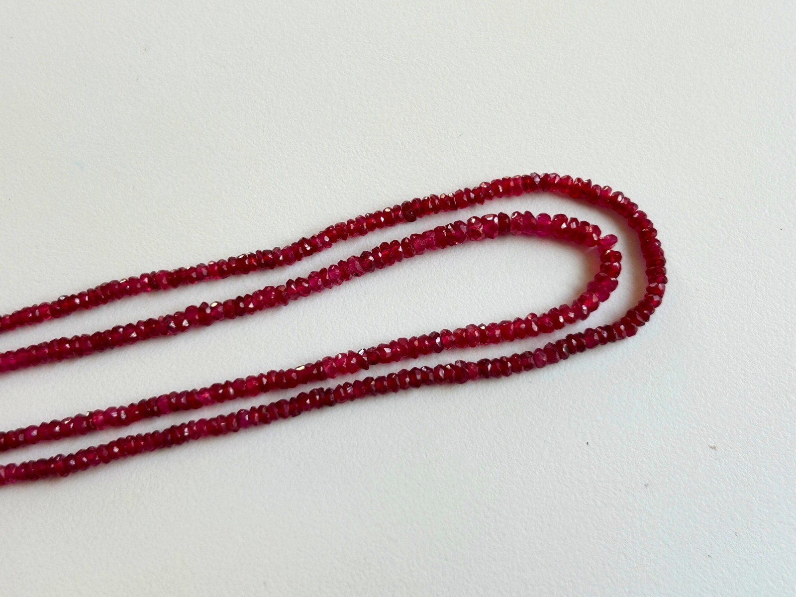 2.50 – 3 mm Natural Ruby loose Beads faceted 16″ strands Deep red bead rondelles