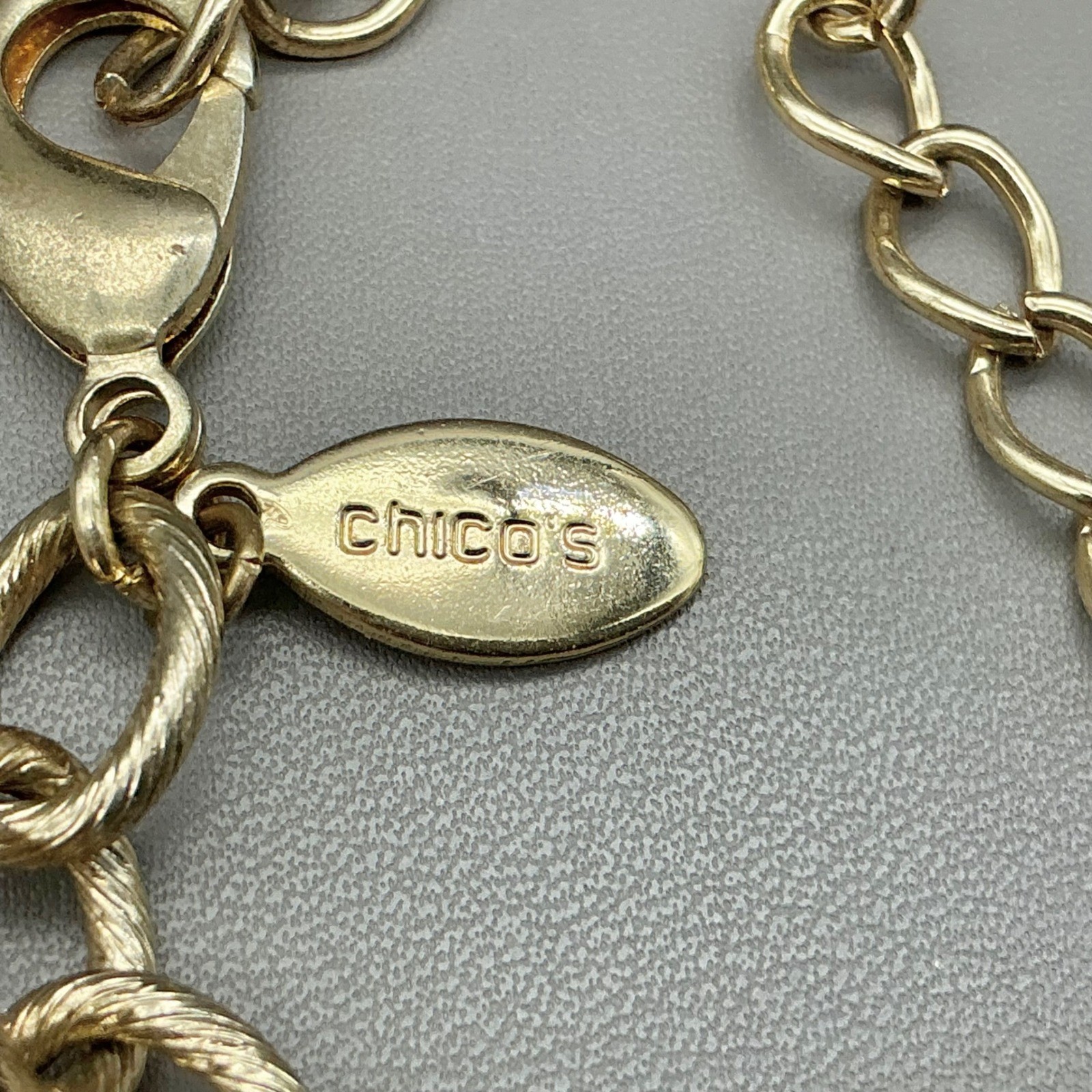 Chico’s Necklace Womens Gold Tone Turquoise Red Green Tassel Statement 22-26 In