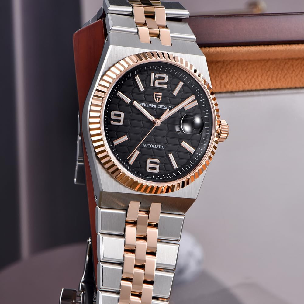 Men’s 40mm Automatic Mechanical Watch – Sapphire, 100M Waterproof, Luminous