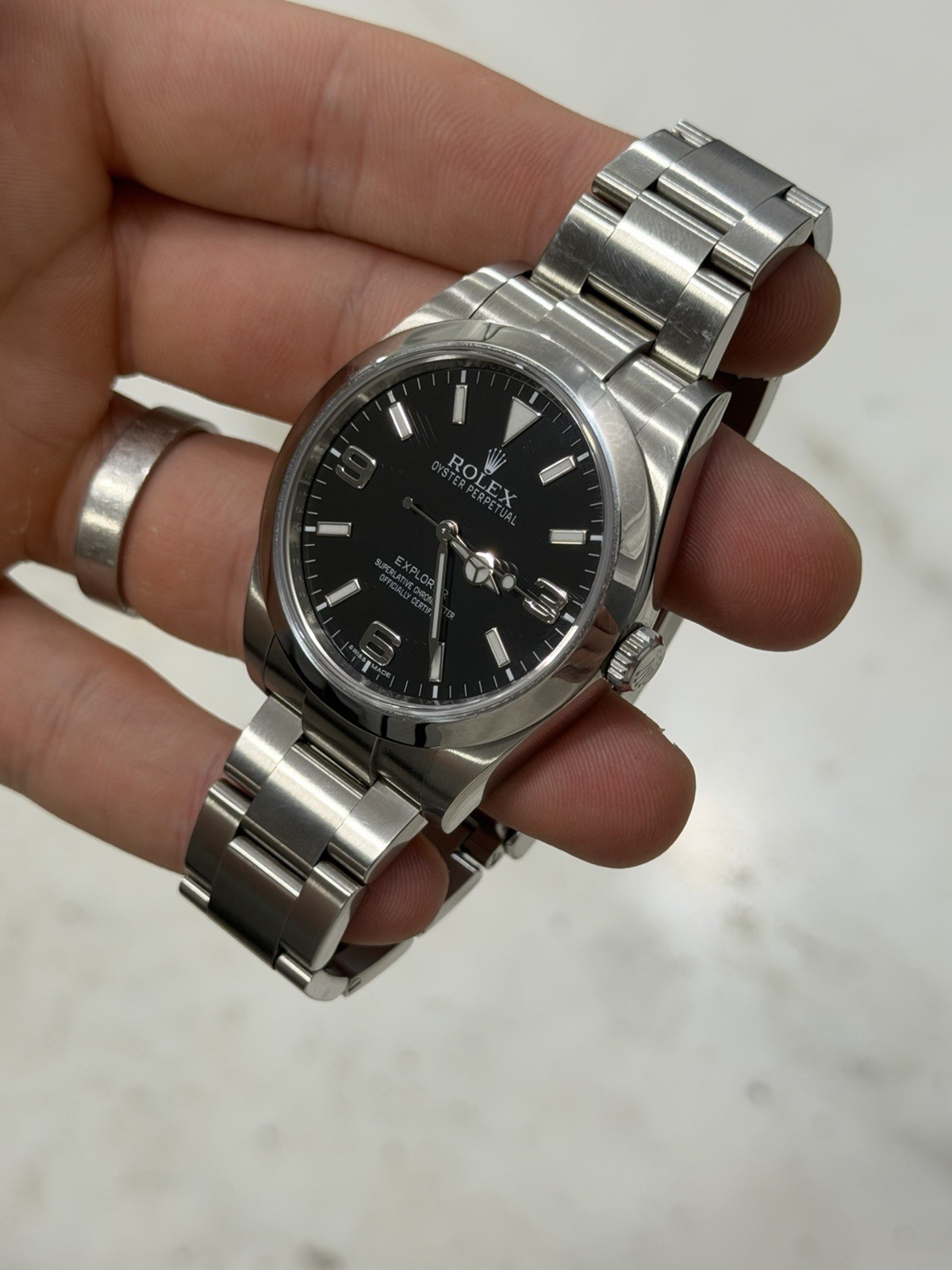 2012 Rolex Explorer Stainless Steel 39mm MK1 Auto Men’s Watch 214270 W/ Card