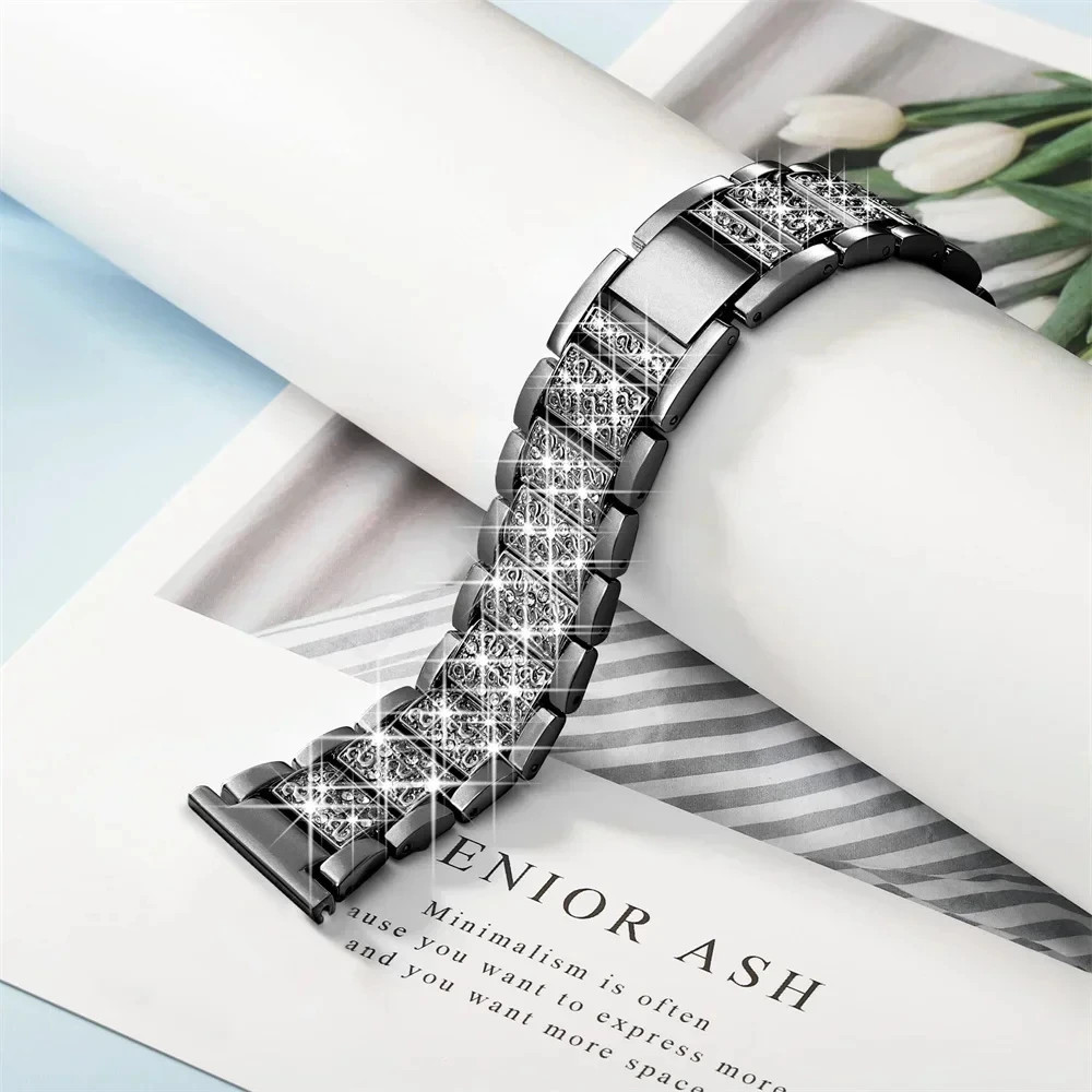Diamond Bling Metal Band for Samsung Galaxy Watch 8 7 6 5 4 FE 3 41mm Active 1 2