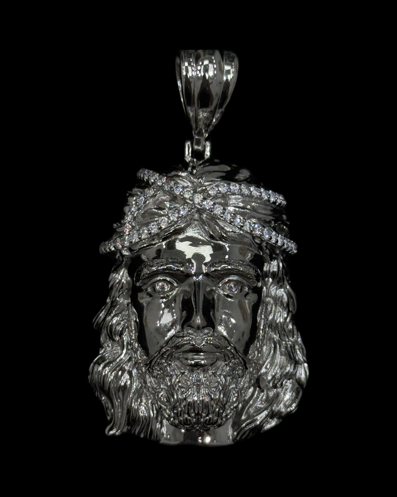 Jesus Face Pendant 925 Fine Silver