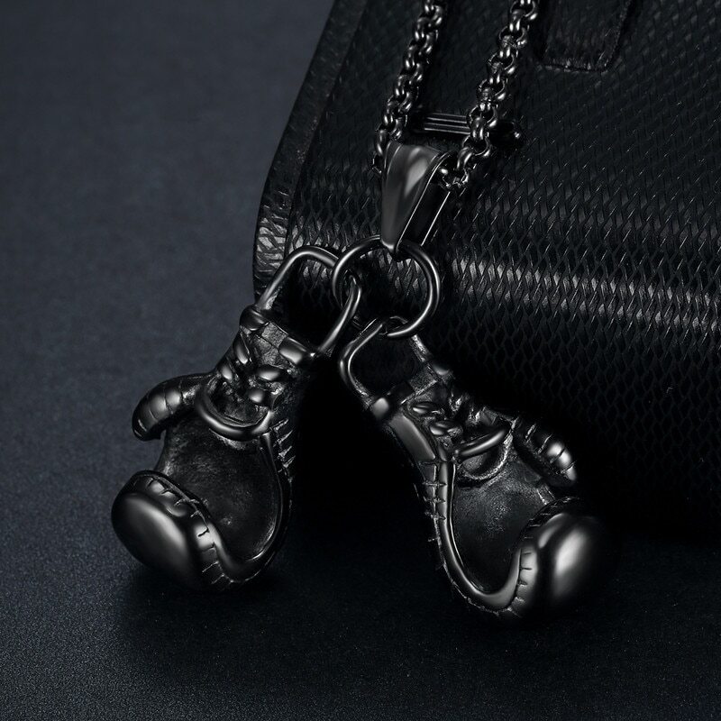 Hip-hop Men Punk Rock Personalized Stainless Steel Sport Gloves Pendant necklace