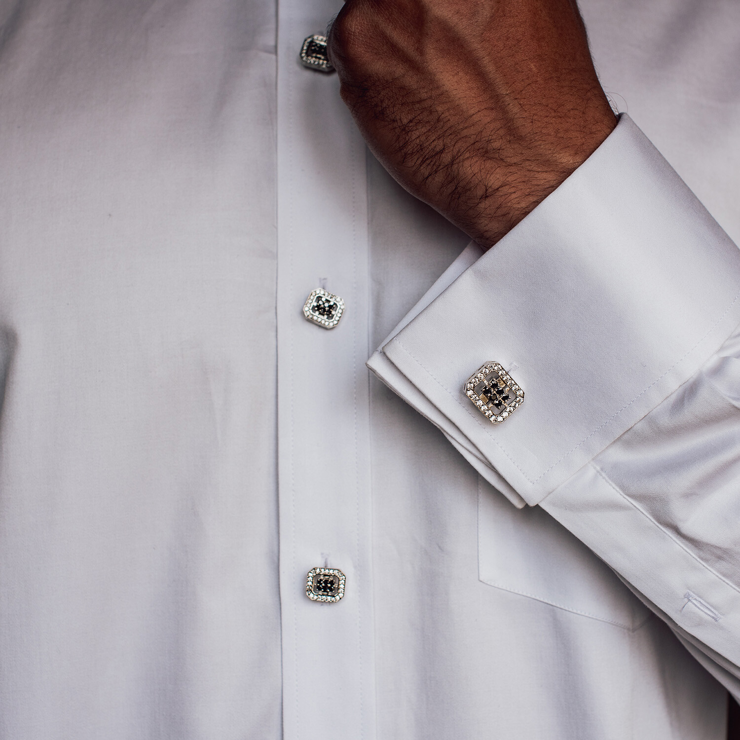 925 sterling silver men cufflinks with Tuxedo Buttons Unique Cufflinks