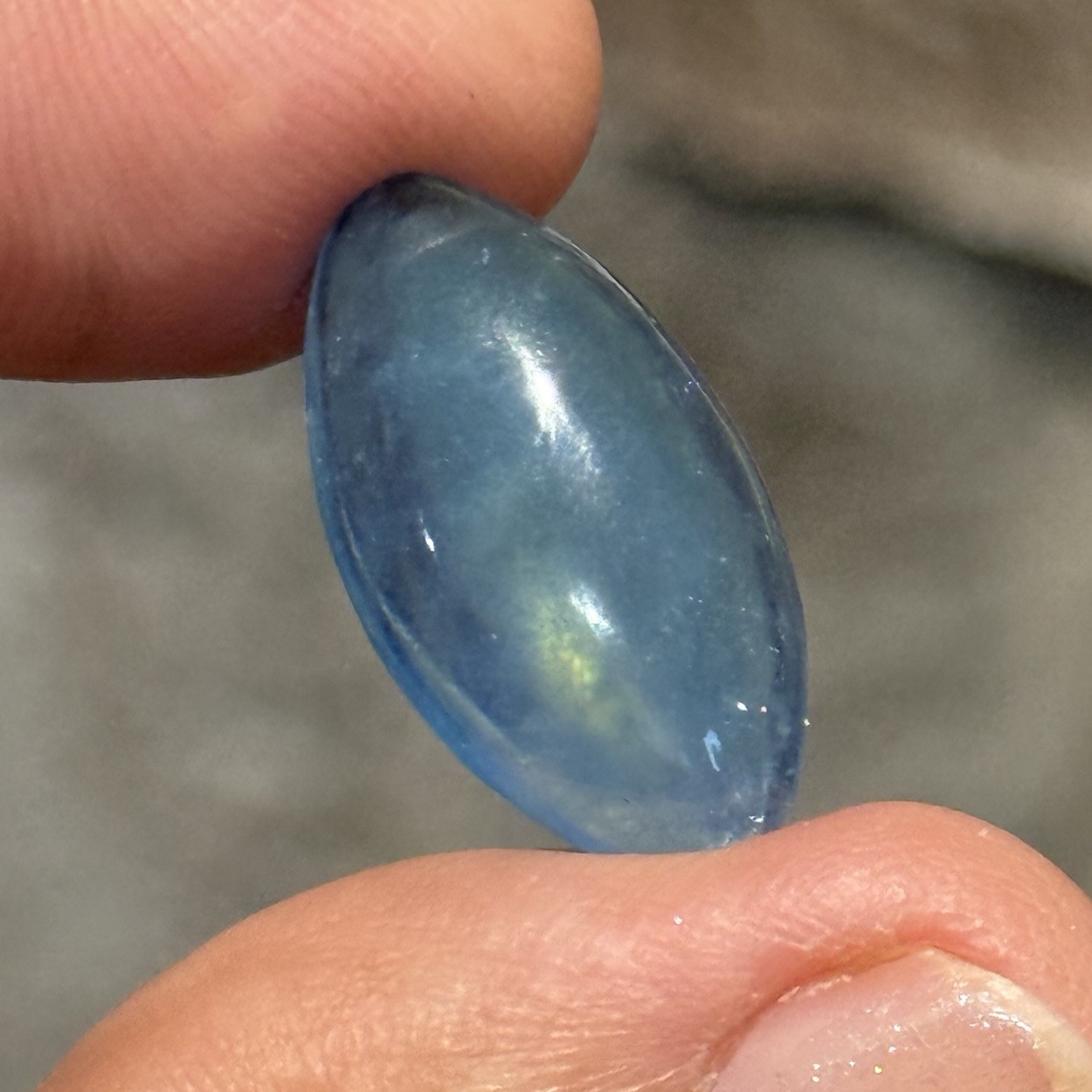 9.6ct 22.6x12x5.4mm Blue Stabilized Aquamarine Smooth Marquis Cabochon Gem