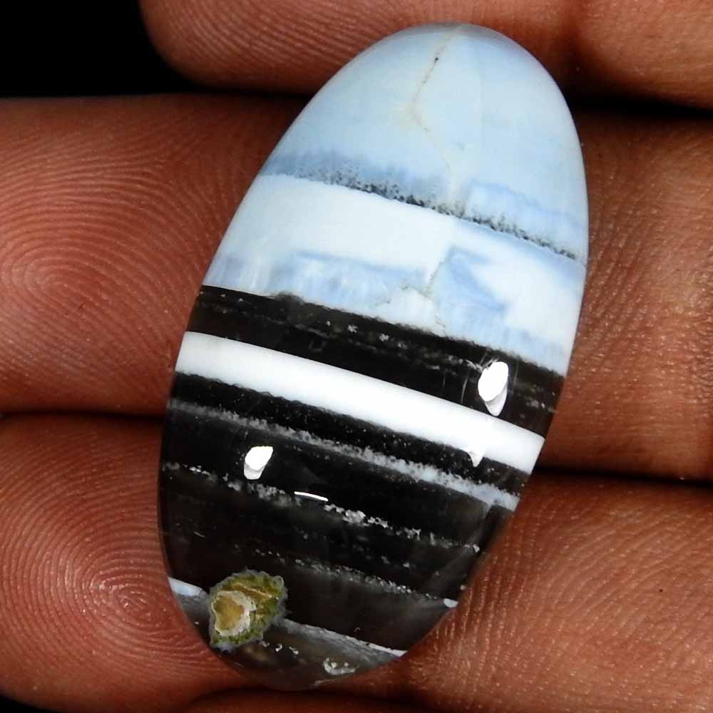 34.90CtsNatural Australian Blue Opal Oval Cabochon(33x18x8)Loose Gemstone