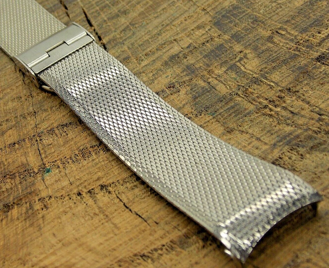 Vintage NOS Unused Watch Band Stainless Steel Sliding Clasp Speidel USA 17.5mm