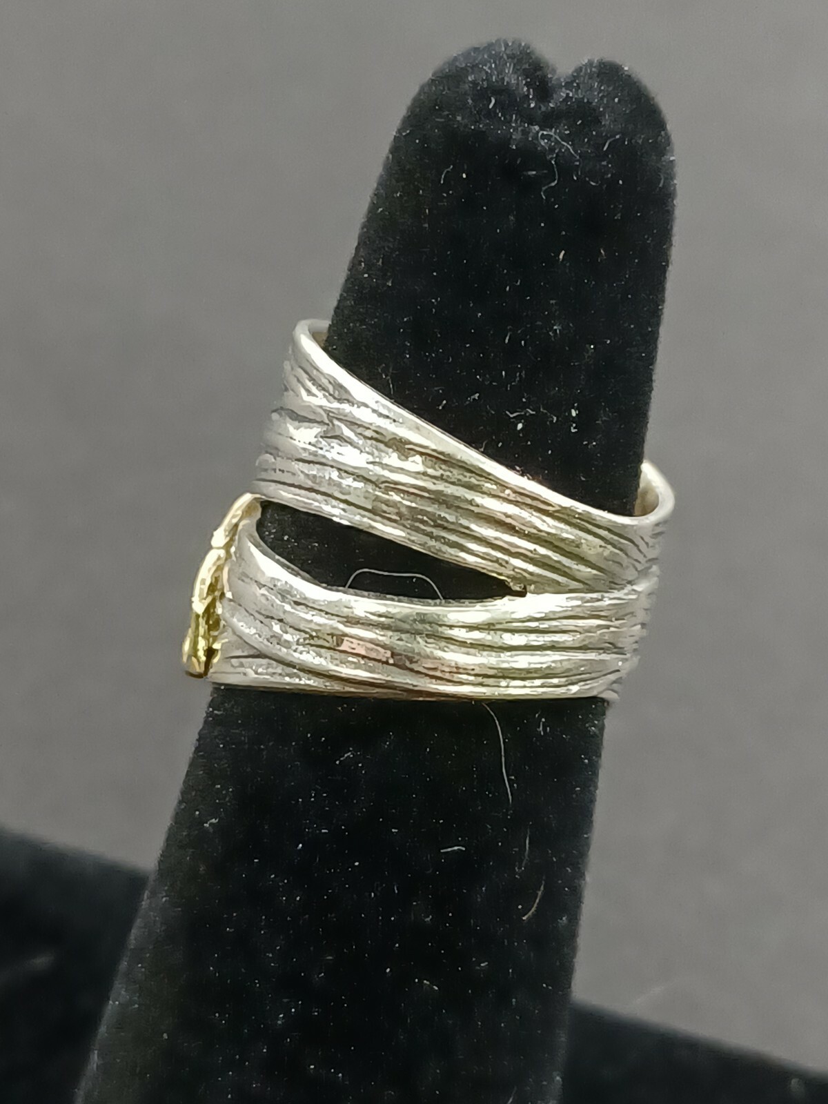 PZ PAZ Creations Sterling Silver Handmade Custom Leaf and Vine 5.25sz ring 6.6gr