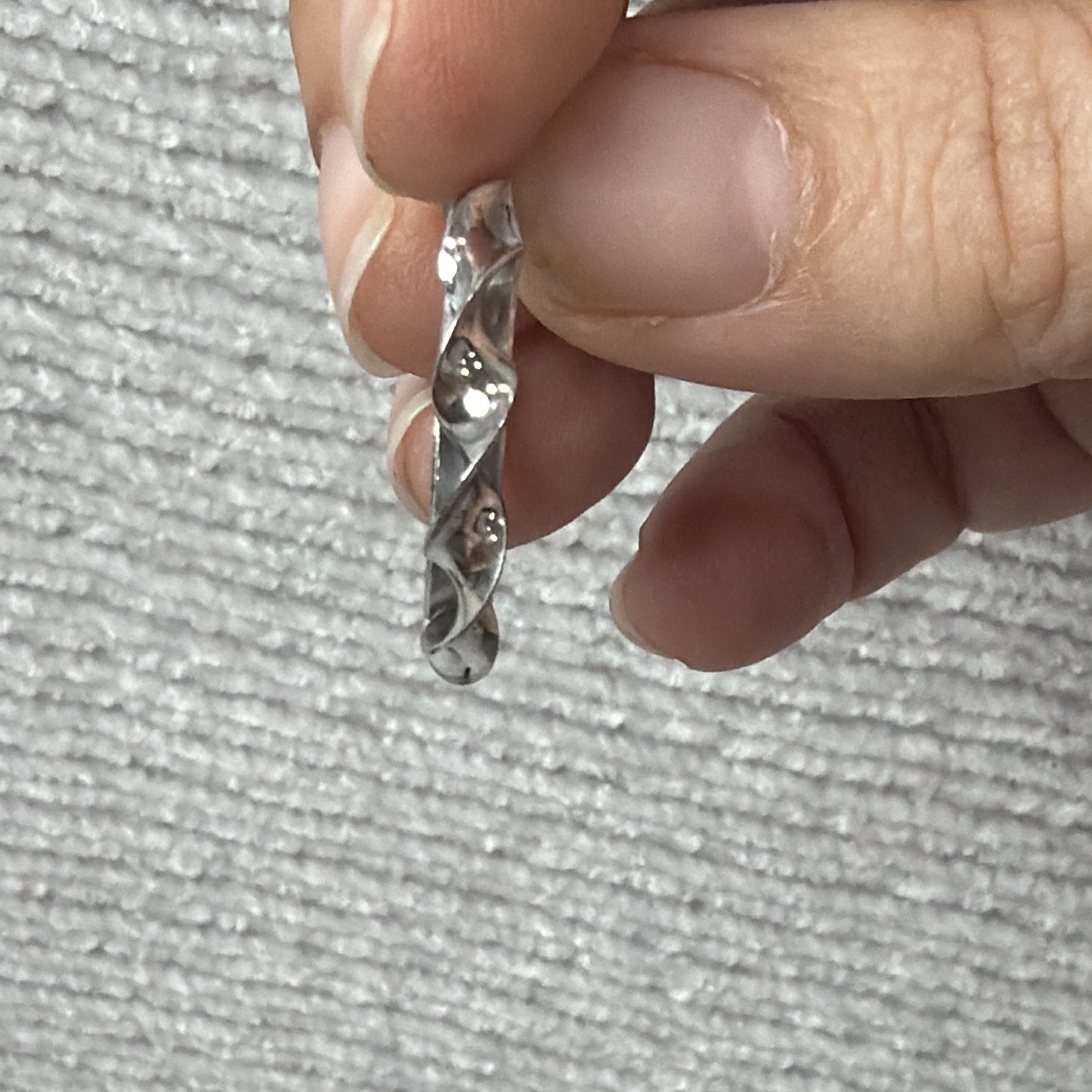 New 925 Sterling Silver Twisted Hoop Earrings 24.7MM Round