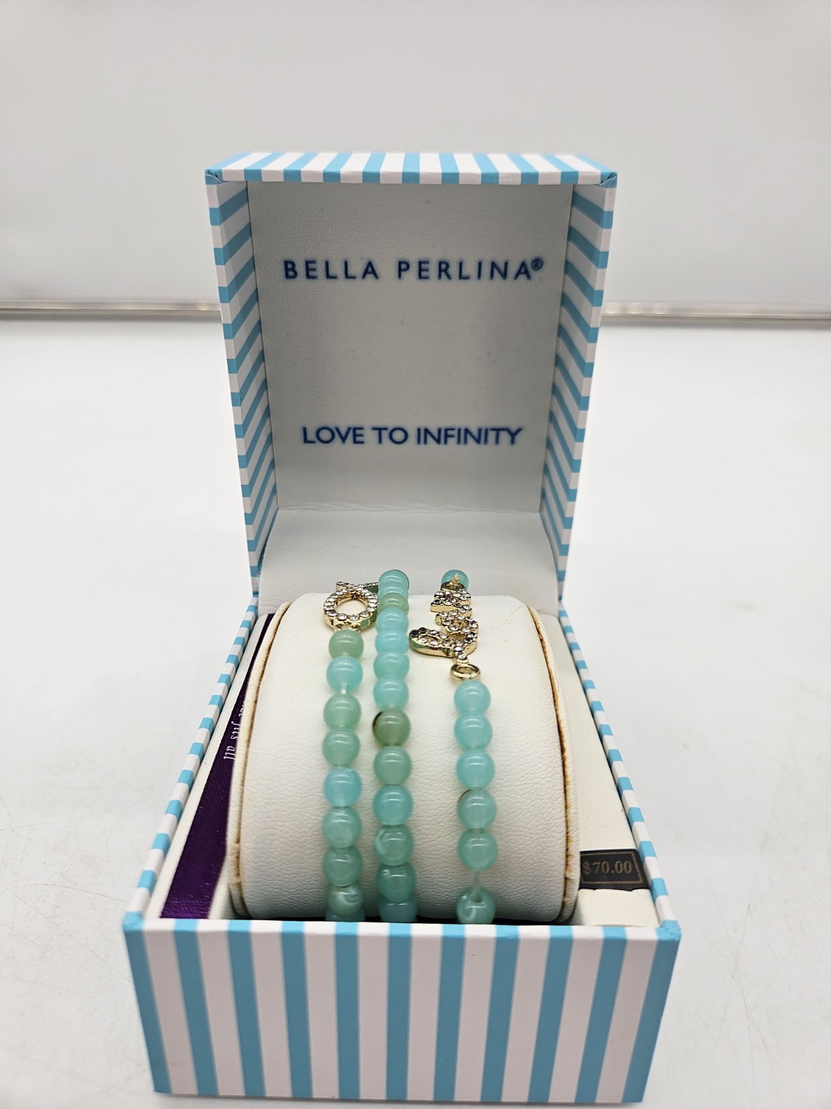 Bella Perlina I Love To Infinity set of three 3 Bracelets