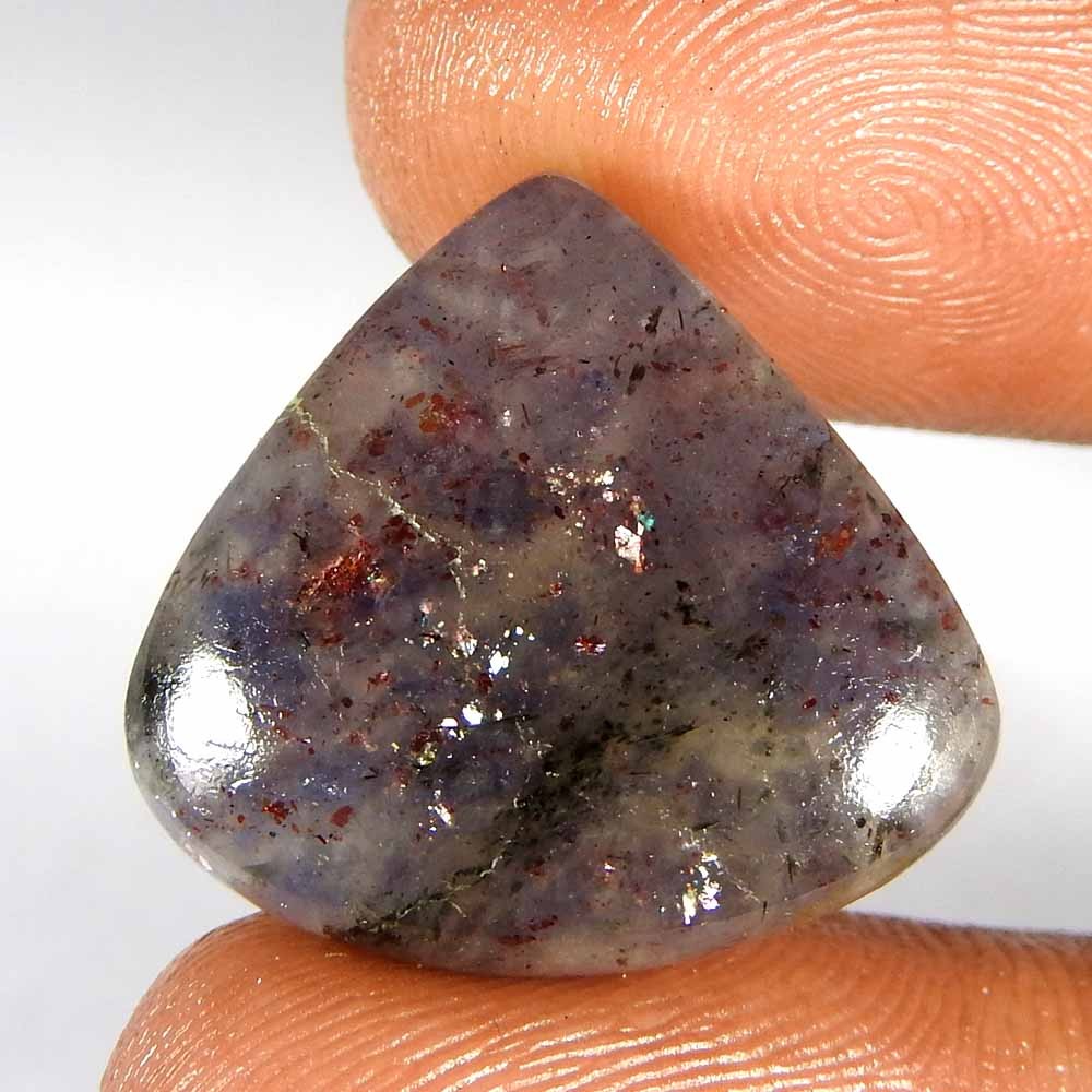 17.55Cts100%Natural Red Blue Iolite Sunstone Pear Cabochon Loose Gemstone