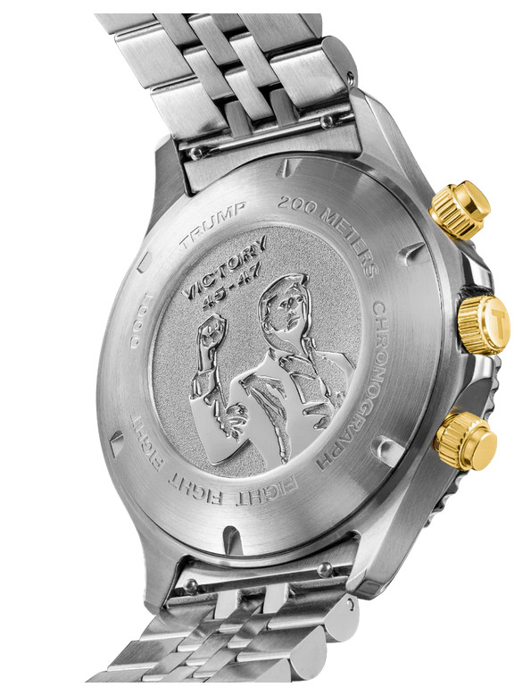 DONALD TRUMP 45 47 FIGHT CHRONOGRAPH Watch GOLD SILVER BLACK # /2000 FATHERS DAY
