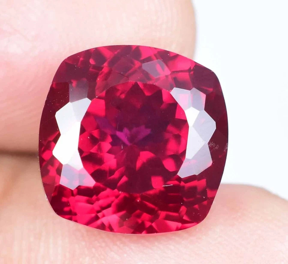 Natural Myanmar Red Spinel 10.00Ct Certified Cushion Cut Flawless Loose Gemstone