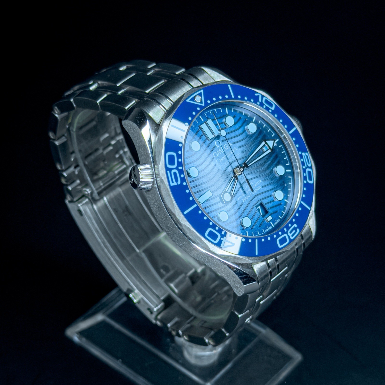 Omega Seamaster Diver 300M 210.30.42.20.03.003 42mm Summer Blue Dial Box & Paper