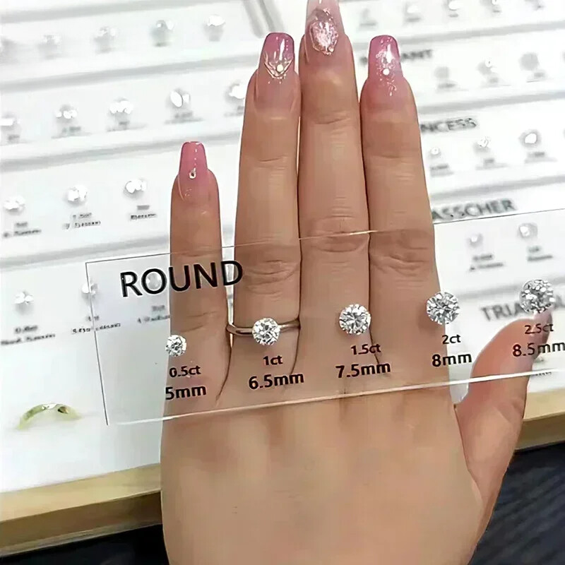 Customize Comparison Chart Set Ring Size Reference All Shapes 5A Cubic Zirconia