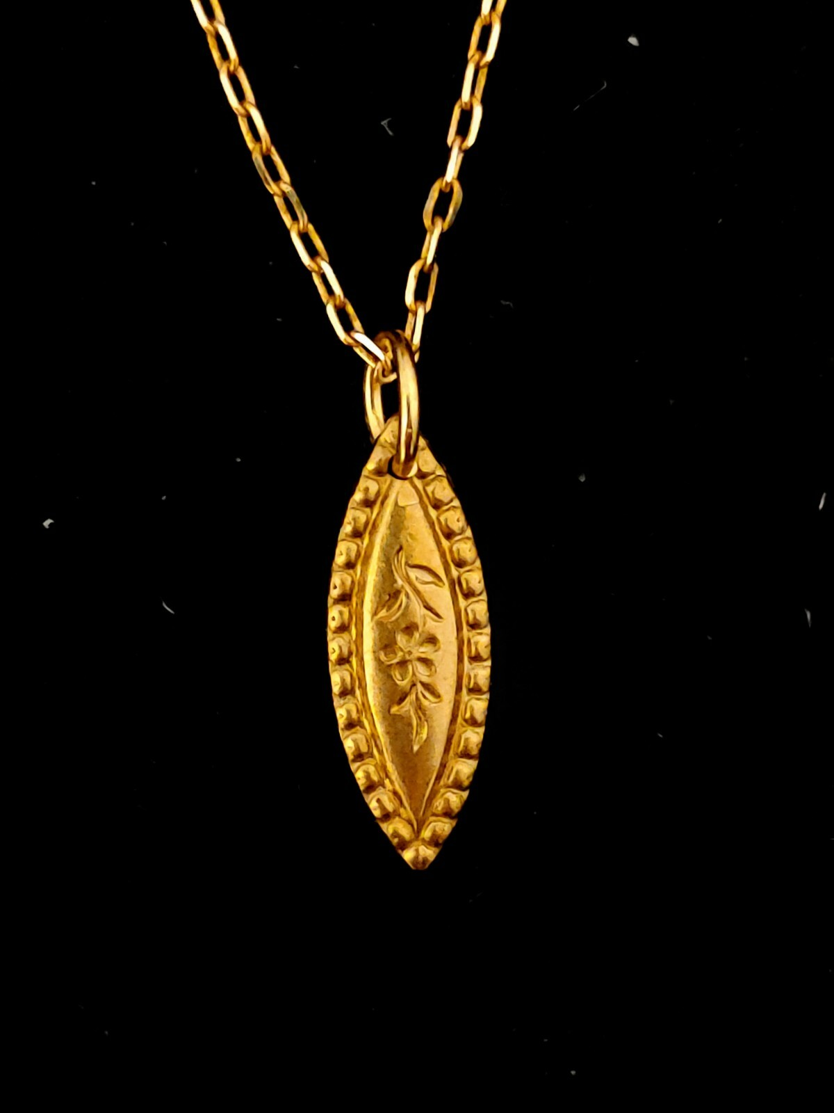 Vintage 1930s Dainty French Die Struck Flower Necklace Gift Idea