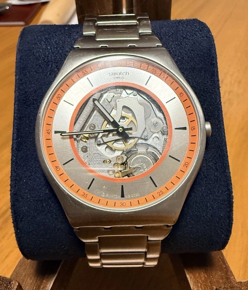 [swatch] THE ESSENCE OF SPRING SS07S144G SKIN IRONY Stainless Steel Quartz