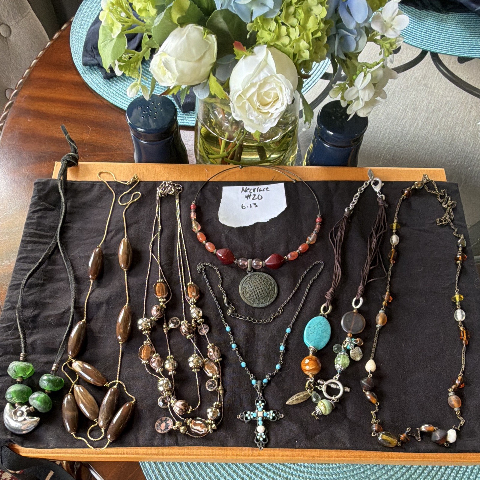 Fashion Jewelry Mixed Lot Necklaces Multicolor Glass Turquoise 7 Pieces