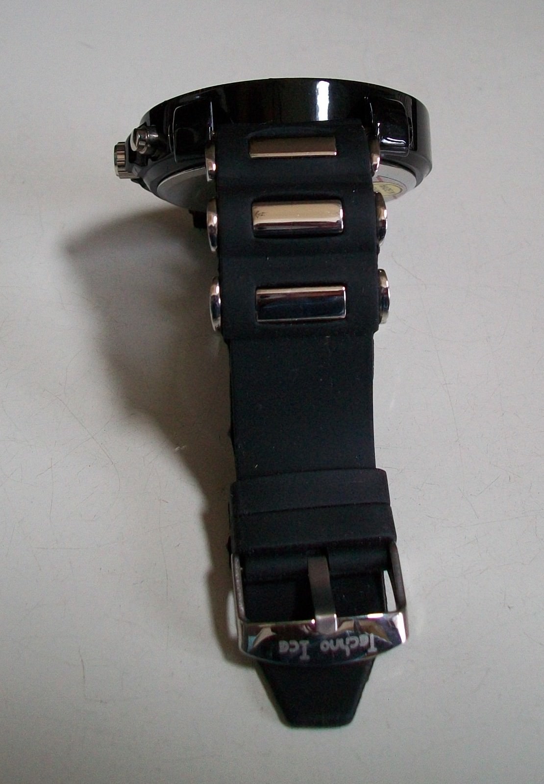 Black, Silver & Rose Gold Finish Anchor Silicone Band Fashion Casual Watch