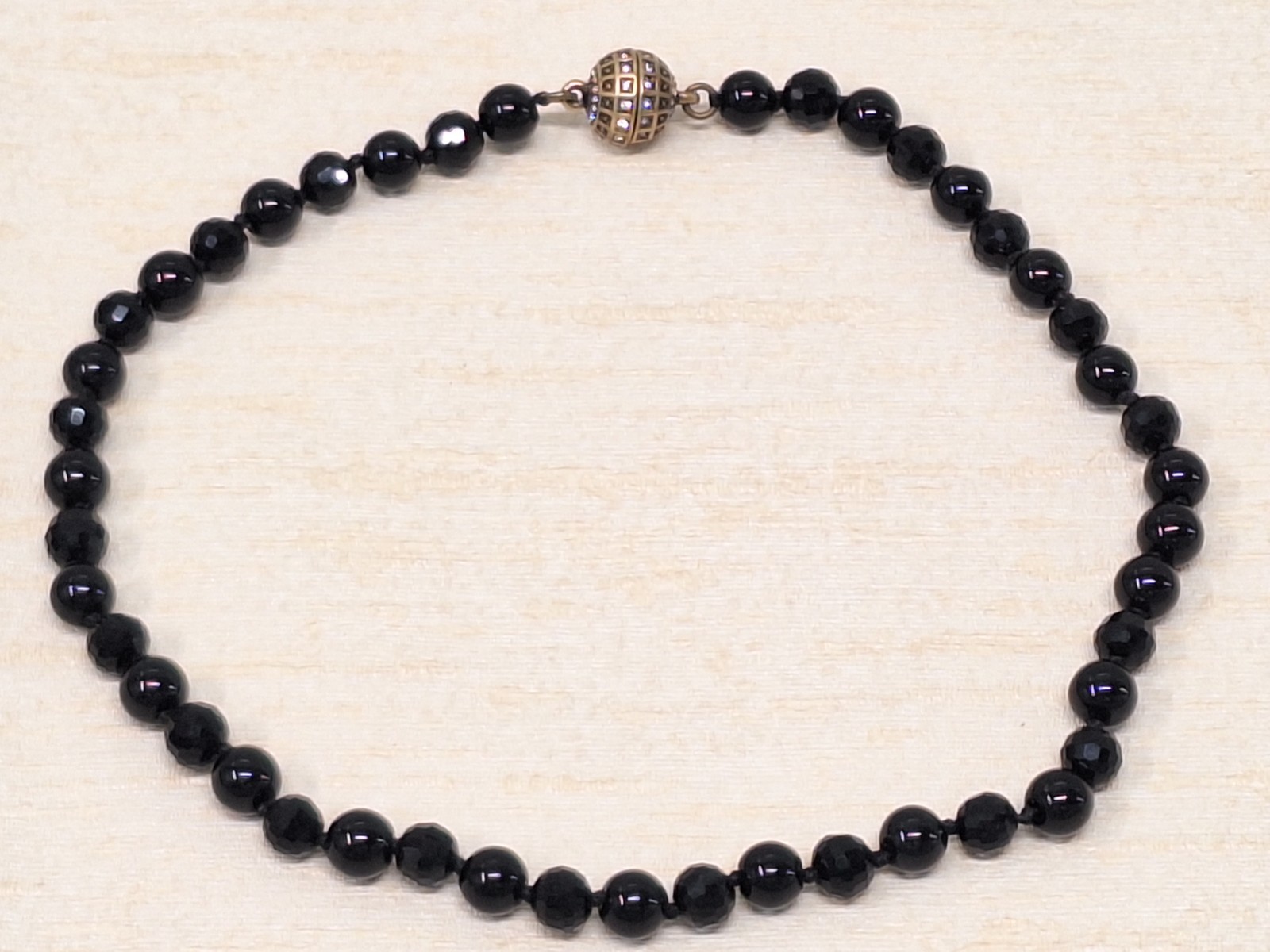 Black Crystal Beaded Necklaces & Bracelet Set Magnetic Clasps Timeless Versatile