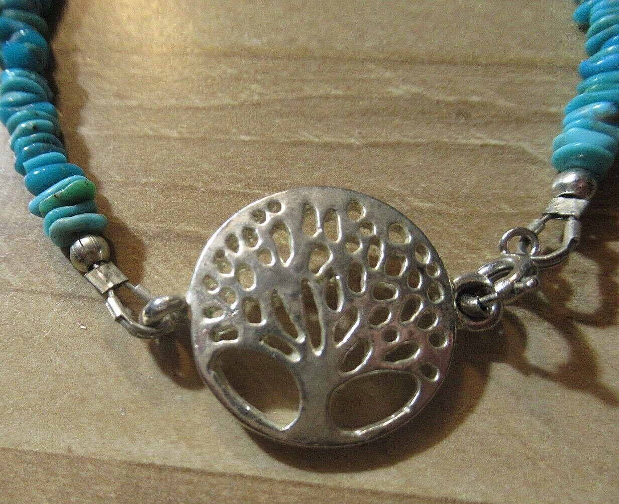 SLEEPING BEAUTY TURQUOISE 8″ SM FLAT NUGGET BRACELET 3mm To 5mm NUGGETS #417