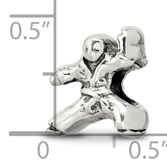 Silver Reflections Karate Person Bead QRS1920