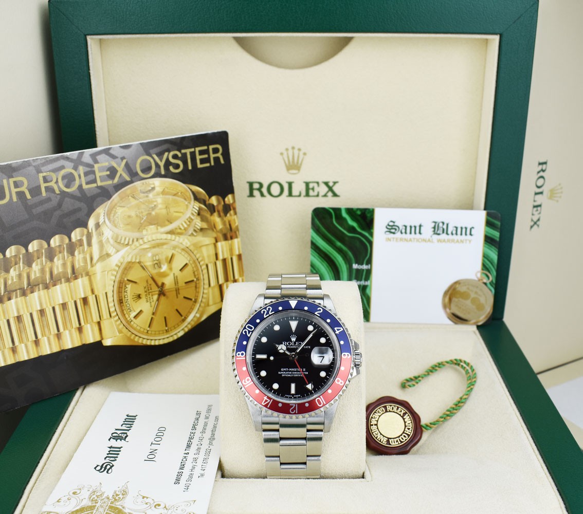 ROLEX – Vintage Stainless Steel GMT Master II Pepsi Bezel SEL 16710 – SANT BLANC