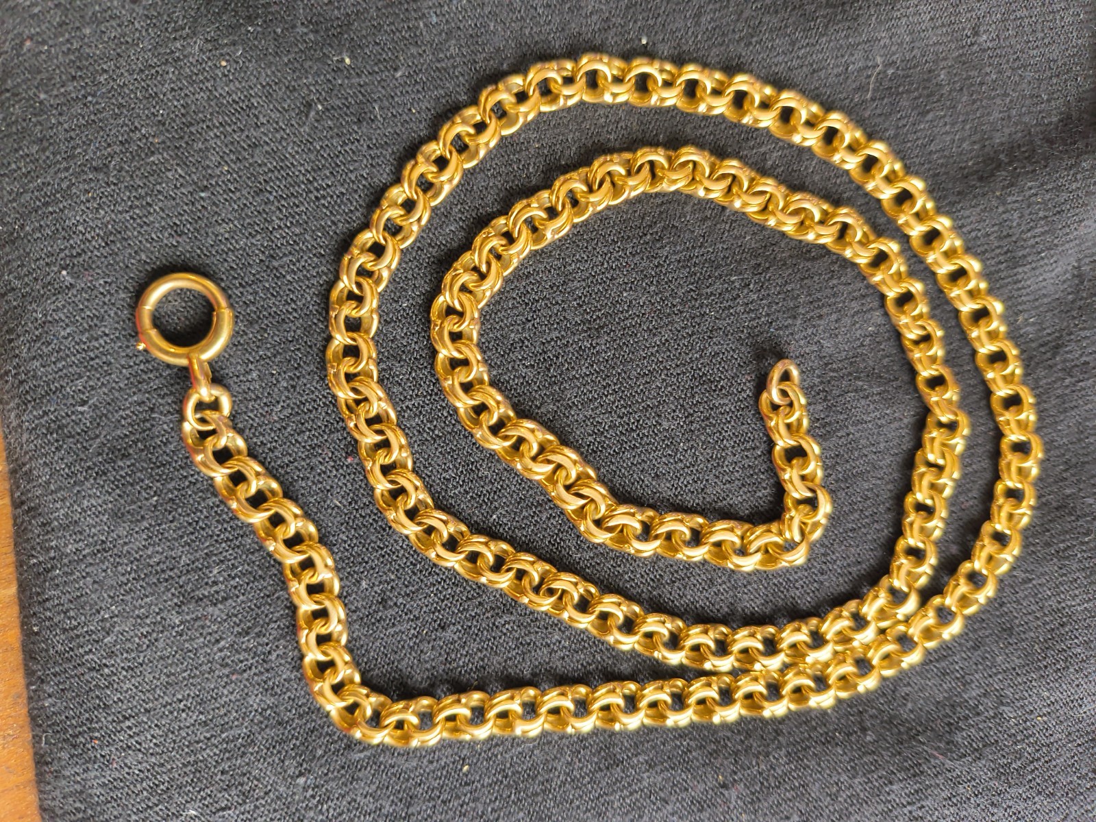 18k Solid Yellow Gold Chain Necklace 21 Inches Long 5mm Width