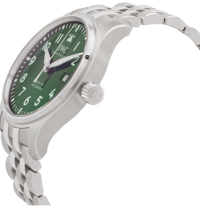 IWC Pilot’s Watch Mark XX 40mm Green Dial Automatic Date Steel Bracelet