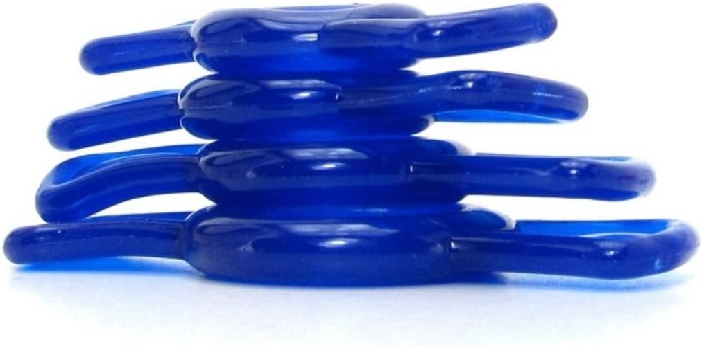 TitanMen 4 C-Ring Set – Adjustable Sizes for Firmer, Thicker Erections in Blue