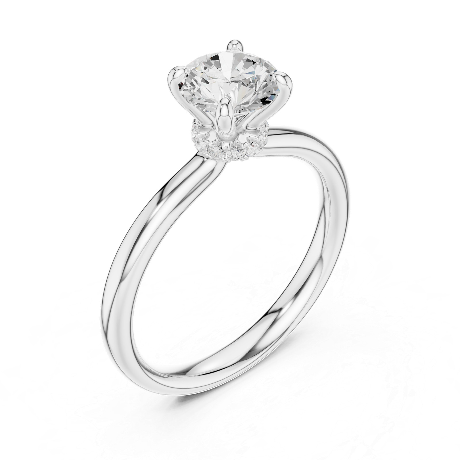 Certified VVS1 Natural Diamond Elegant Engagement Anniversary Ring 14K Gold Over