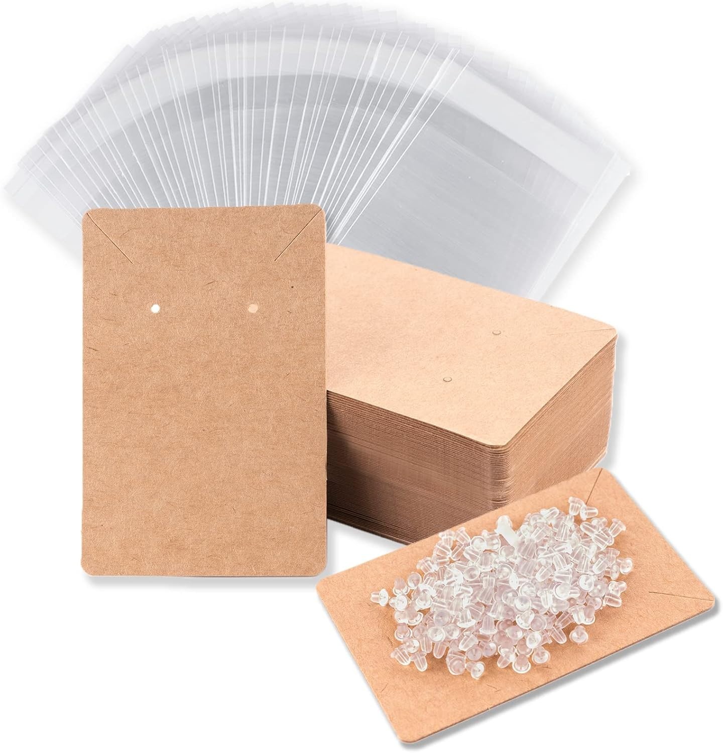 100 Earring Display Cards with 200 Backs & 100 Bags – Perfect for Every Occasion