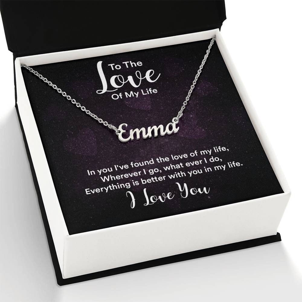 Personalized Love of My Life Name Necklace Romantic Custom Gift