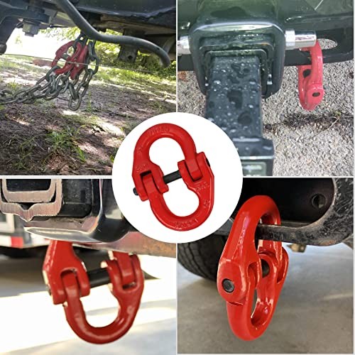 2PC 1/2 inch Tow Hitch Hammer Lock Safety Chain Connector Link Hammerlock Red