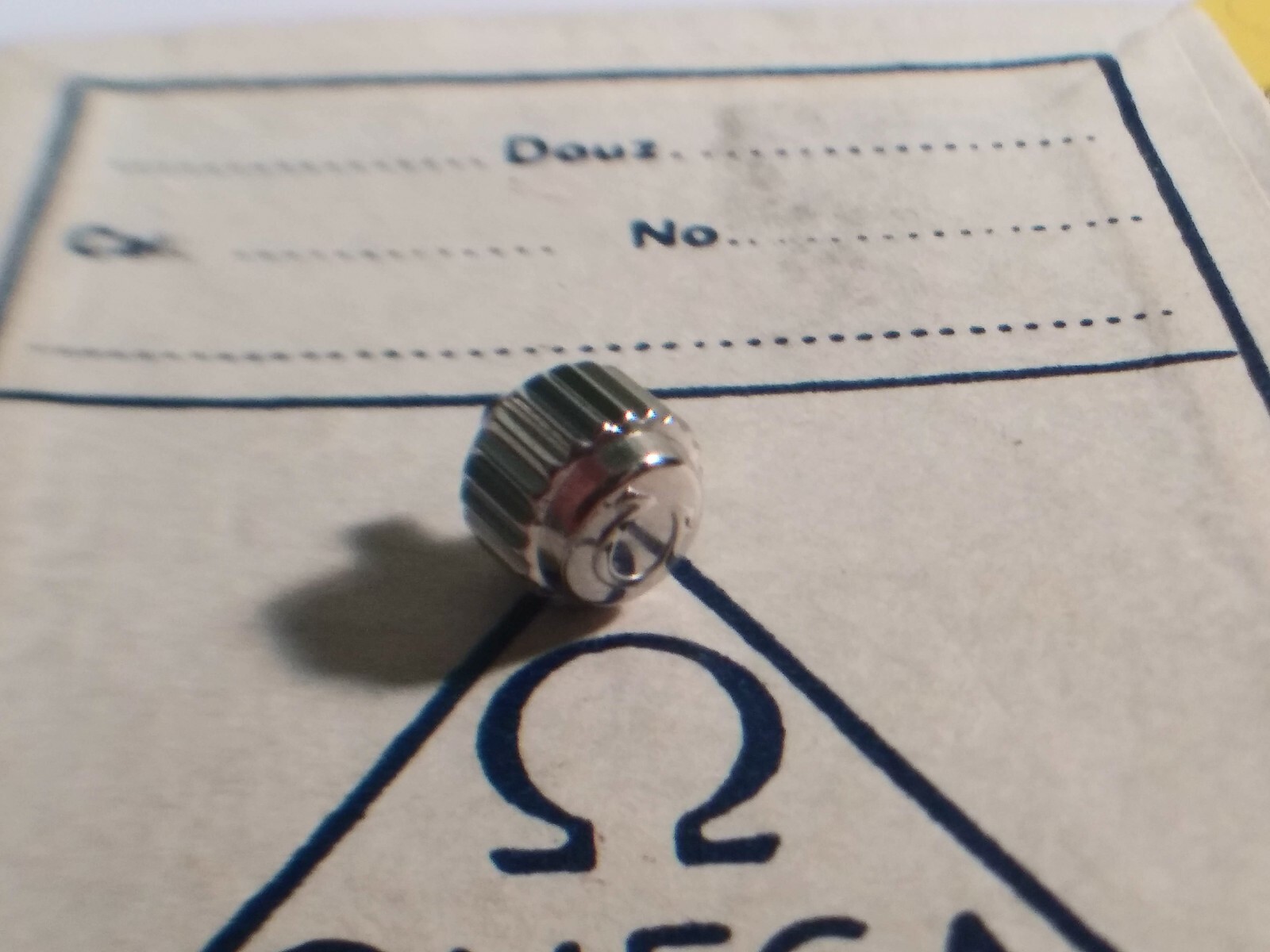 Unbranded for Omega screw down type CROWN S/S 5.4mm diameter with tube, new 5474