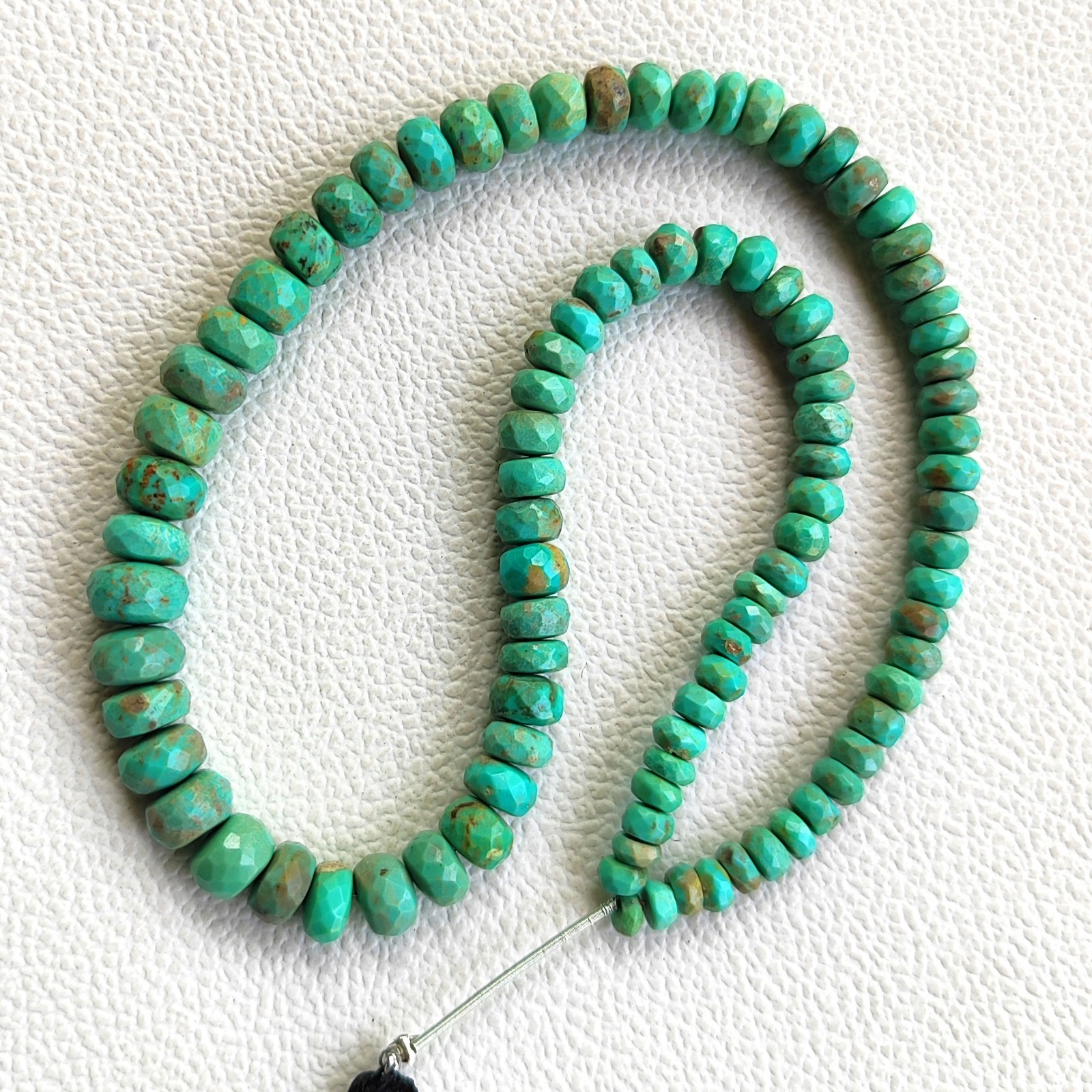 Arizona Turquoise Faceted Rondelle Shape Beads 5-8mm 14″ Strand Natural Gems