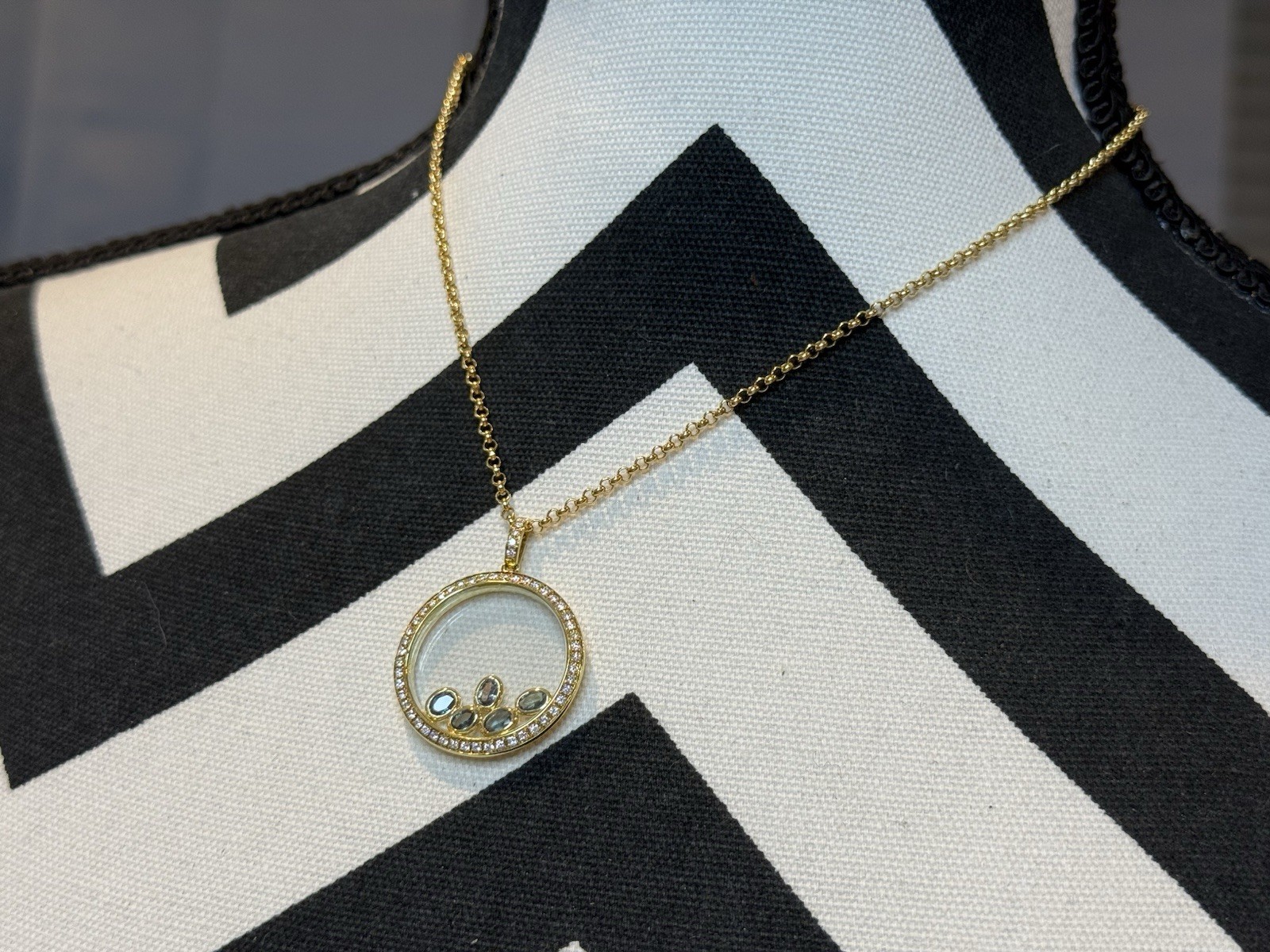 Mark Henry 18K Gold Natural Alexandrite Diamond Pendant Necklace 0.70CT w/Box