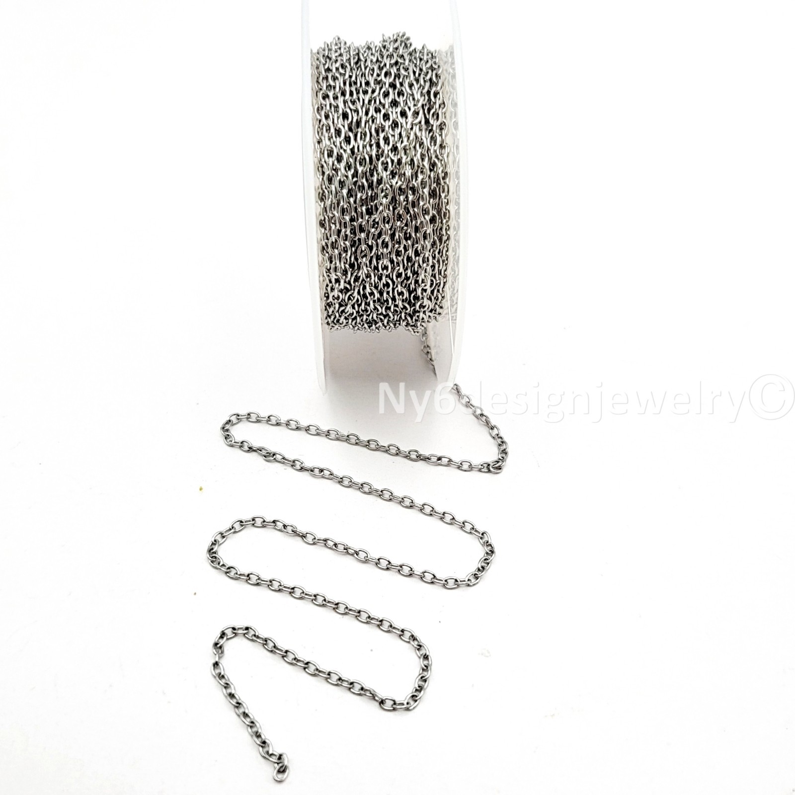 Stainless Steel 2×1.5mm Link Fine Round Cable Chain Necklace Bracelet Sold by FT
